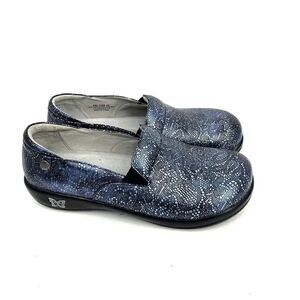 Alegria Shoes Size 42 Womens Keli Pewter Lace Slip On Leather Metallic Comfort